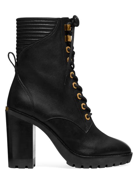 Michael Michael Kors Bastian Lace Up Leather Booties, Lt 